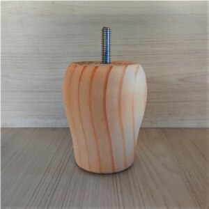 Pata madera conic laca natural 150 mm.